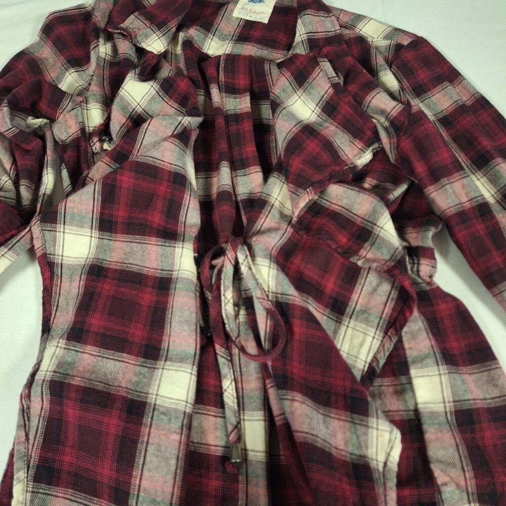 Wild Blue By Sadie Robinson Red White Plaid Cardigan Tie Front Cabincore Size S - Picture 10 of 12